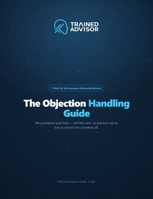 Cover of The Objection Handling Guide, a free Trained Advisor guide to answering prospect objections without losing the conversation.
